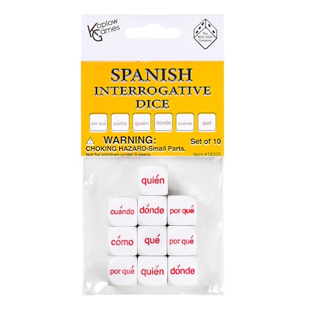 Koplow Games Spanish Interrogative Dice Set, 10 Pieces 18505
